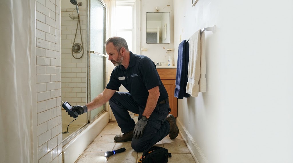 Thermal imaging camera finding hidden water leak detection Bloomfield