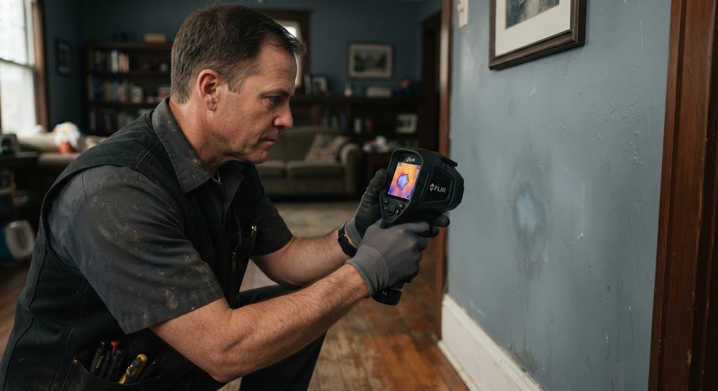 Plumber performing a sewer camera inspection Bloomfield NJ